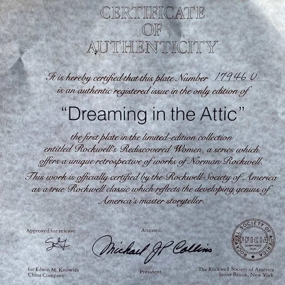 🔥3/$20🔥 Norman Rockwell “Dreaming in the Attic” collector plate